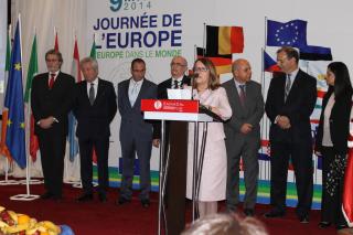 Discours de l’Ambassadrice de l’Union Européenne en Tunisie Mme Laura Baeza (avec les ambassadeurs de la République tchèque, Pologne, Malte, Hongrie et Monsieur le Ministre de l´Industrie, de l´Énérgie et des Mines de la République Tunisienne 