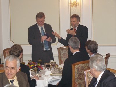 Minister of Foreign Affairs of Denmark Per Stig Møller and Czech Ambassador Zdeněk Lyčka