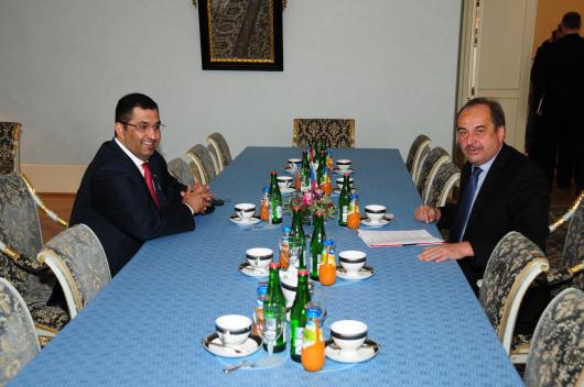 Ministr Jan Kohout a ministr bez portfeje Sultan Ahmed Al Jaber