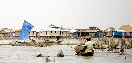 Benin rybářská vesnice