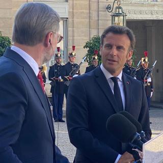 Premier ministre Petr Fiala avec le Président Emmanuel Macron