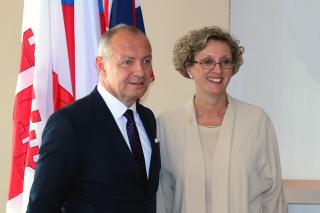 Ambassador Libor Sečka with the Acting Governor of Gibraltar Alison MacMillan
