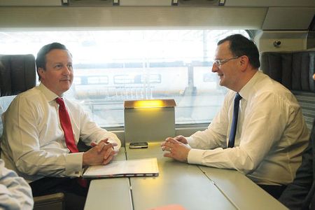 PM Necas and Cameron on board Eurostar London - Brussels
