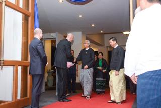 The Ambassador is welcoming the President U Htin Kyaw