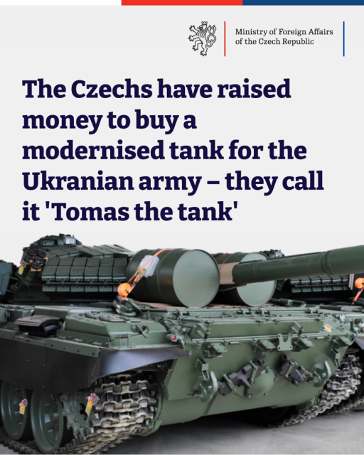 The Czechs have raised money to buy a modernised tank for the Ukranian army