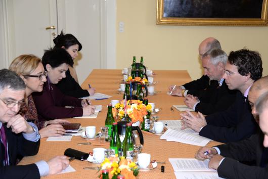 Náměstek Petr Drulák a náměstkyně ministra zahraničí Gruzie Tamar Beručašvili