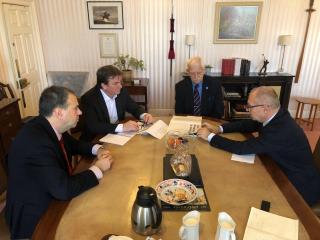Ambassador Sečka and Honorary Consul P. Millar during their meeting with Councillor Donald Wilson
