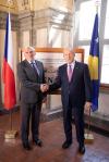 Foreign Minister Behgjet Pacolli on a two-day working visit to Prague