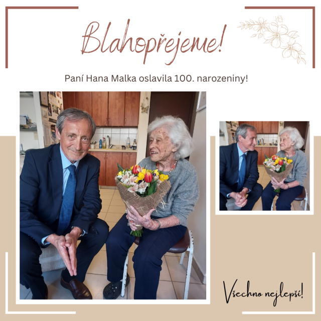Paní Hana Malka oslavila 100. narozeniny.