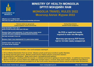 Entry to Mongolia without a PCR test